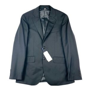 Hardy Amies Black Pure Wool Brinsley Fit Mens Blazer 38R NWT.